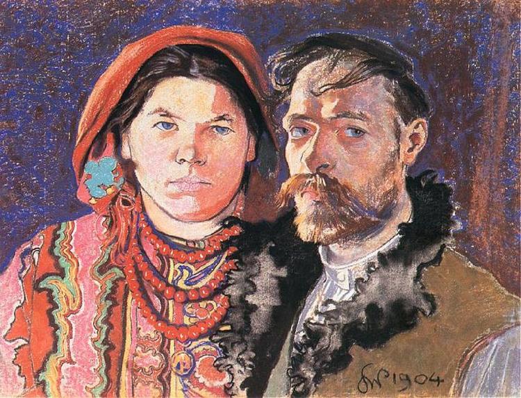 Stanislaw Wyspianski Self Portrait with Wife at the Window,